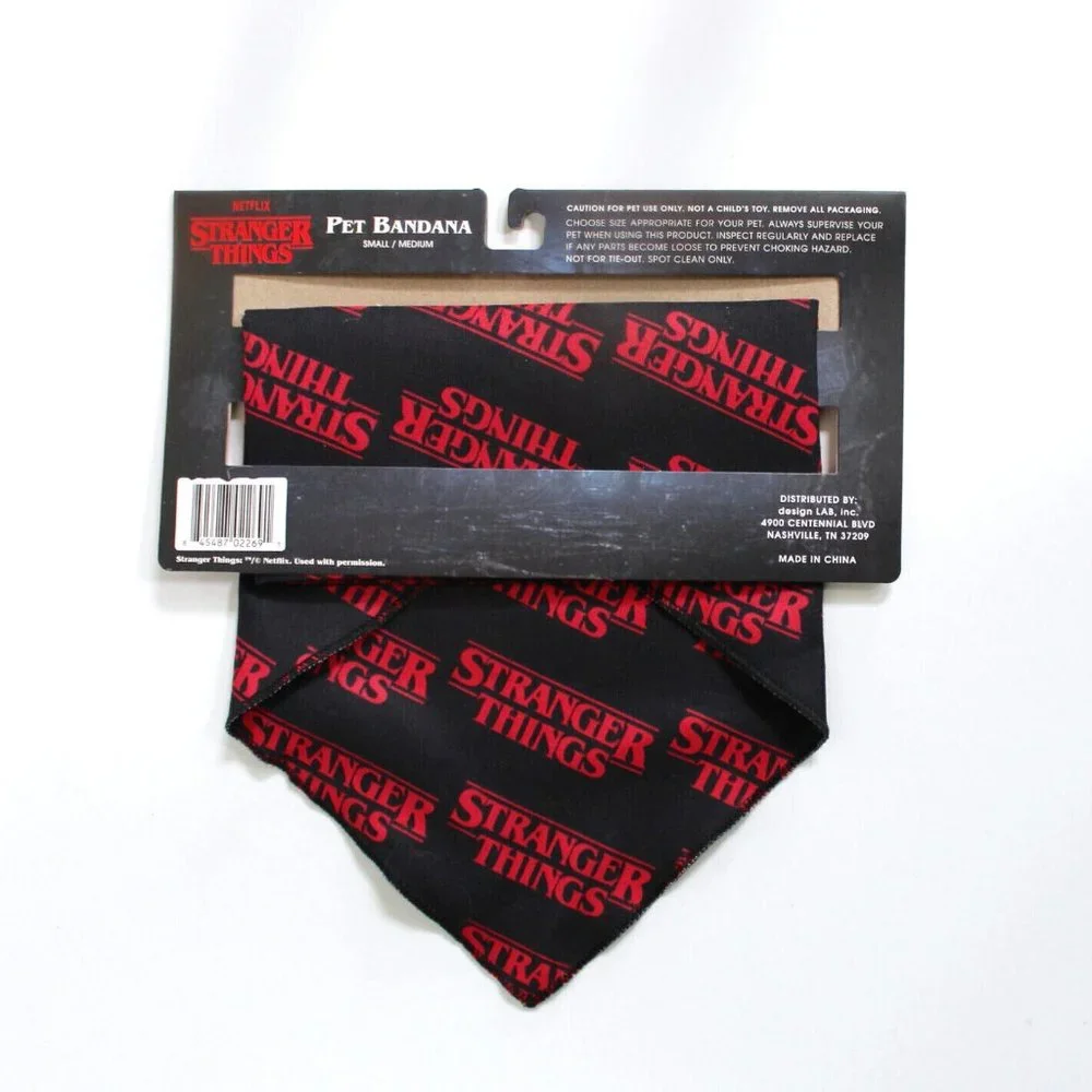 Netflix Stranger Things Pet Bandana Size S/M Black & Red